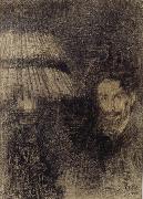 James Ensor Self-Portrait by Lamplight or In the Shadow Sweden oil painting reproduction